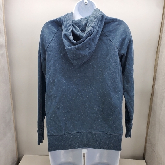 Under Armour Hoodie Womens XS Dark Green Fleck Rival Fleece Logo Raglan - Picture 6 of 9